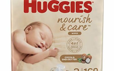 Huggies Nourish & Care Baby Wipes, 3 Packs, 168 Wipes Total