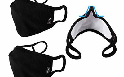 WITHMOONS 3PCS Cotton Cover Reusable Washable Multi Layers with Clip Black Cool Mesh EU0304