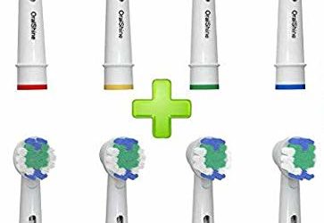 Oral Shine Electric Toothbrush Replacement Heads Compatible with Oral-B Electric Toothbrushes | 4 Floss Action Heads Plus 4 Soft Brush Heads | Remove Plaque And Decrease Gingivitis