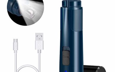 Casfuy Dog Nail Grinder with LED Light – Upgraded 2-Speed Electric Pet Nail Trimmer Powerful Painless Paws Grooming & Smoothing for Small Medium Large Dogs & Cats (Dark Blue)
