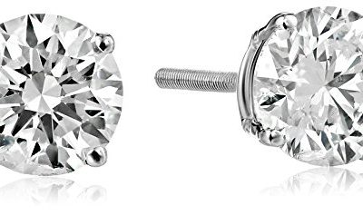 IGI-Certified 14k White Gold Round-Cut Diamond Stud Earrings (1.5 cttw, H-I Color, I1 Clarity)