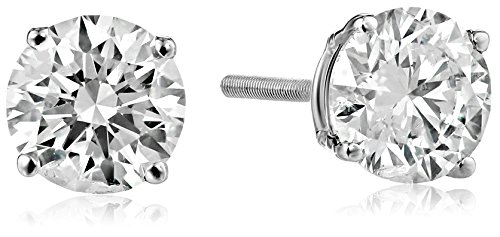 IGI-Certified 14k White Gold Round-Cut Diamond Stud Earrings (1.5 cttw, H-I Color, I1 Clarity)