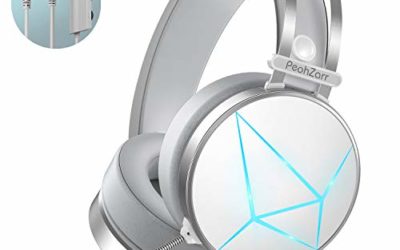 PeohZarr Gaming Headset PS4 Headset Xbox One Headset with Surround Sound White PC Gaming Headset with Clear Mic & Large Ear Pads for Xbox One (Adapter Not Included), PS4, PC, Nintendo Switch, Laptop