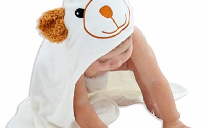 HIPHOP PANDA Bamboo Hooded Baby Towel – Softest Hooded Bath Towel for Babie, Toddler,Infant, Perfect for Boy and Girl – (Cute Bear, 30 x 30 Inch)