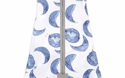 Burt's Bees Baby Baby Beekeeper Wearable Blanket, 100% Organic Cotton, Swaddle Transition Sleeping Bag, Hello Moon, Small