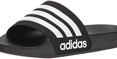 adidas Men's Adilette Shower Slides, Black/White/White, 11