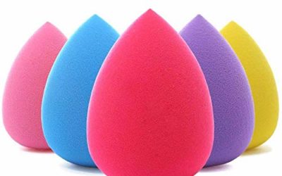 BEAKEY 5 Pcs Makeup Sponge Set Blender Beauty Foundation Blending Sponge, Flawless for Liquid, Cream, and Powder, Multi-colored Makeup Sponges