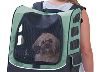 Pet Gear I-GO2 Roller Backpack, Travel Carrier, Car Seat for Cats/Dogs, Mesh Ventilation, Included Tether, Telescoping Handle, Storage Pouch