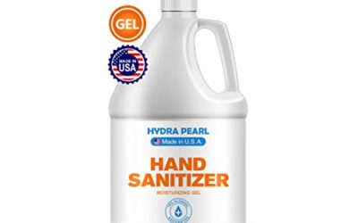 Hydra Pearl Hand Sanitizer Gel – 70% Alcohol – 1 Gallon (128 oz) + Pump Dispenser – Bulk Refill Size – Made in US… (1-Pack With Pump)