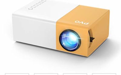 Mini Projector, PVO Portable Projector Pico Full Color LED Video Projector for Cartoon, Movie, Kids Gift, TV Movie Projector, Outdoor Entertainment with HDMI USB TF AV Interfaces and Remote Control