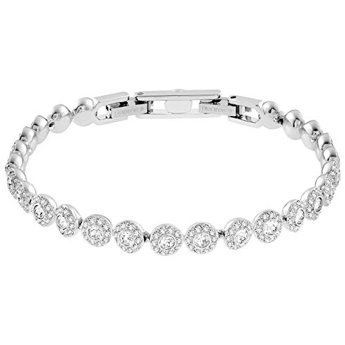 Swarovski Authentic Crystal Angelic Rhodium Plated Stunningly Elegant White Bangle Bracelet