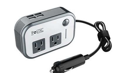 Foval 200W Car Power Inverter DC 12V to 110V AC Converter with 4 USB Ports Charger