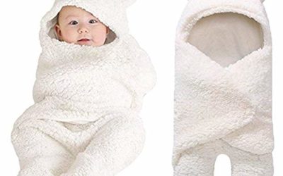 XMWEALTHY Cute Newborn Baby Boys Girls Blankets Plush Swaddle Blankets White