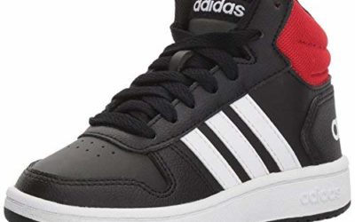 adidas Kids Unisex's Hoops Mid 2.0 Basketball Shoe, Black/White/red, 5.5 Big Kid