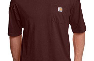 carhartt Men's K87 Workwear Pocket Short Sleeve T-Shirt (Regular and Big & Tall Sizes), Port, X-Large