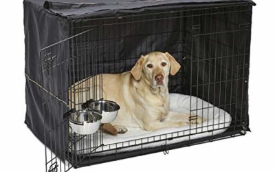 iCrate Dog Crate Starter Kit | 42-Inch Dog Crate Kit Ideal for Large Dog Breeds (weighing 71 – 90 Pounds) || Includes Dog Crate, Pet Bed, 2 Dog Bowls & Dog Crate Cover