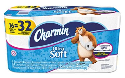 Charmin 15584 Ultra Soft Bathroom Tissue, 2-Ply, 4 x 3.92, 142 Sheets per Roll (Pack of 16 Rolls)