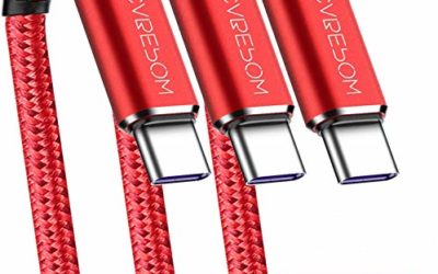 Cabepow 3Pack 6Ft USB Type C Cable, 3A Fast Charge Cord Compatible with Samsung Galaxy A10/A20/A51/S10/S9/S8/Note 8,LG V20/V30/V40, Braided USB-C to USB-A Fast Charging C Cables (Red)