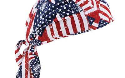 Ergodyne Chill Its 6615 Dew Rag, Lined with Terry Cloth Sweatband, Sweat Wicking Stars and Stripes