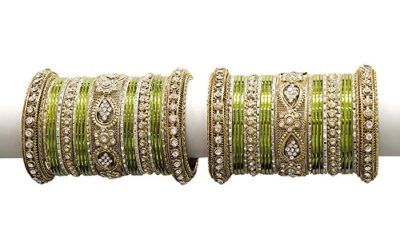 MUCH-MORE Beautiful Multi Color Bangles for Women & Girls Wedding Jewelry (Military, 2.8)
