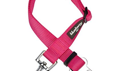 Blueberry Pet Essentials 19 Colors Classic Dog Seat Belt Tether for Dogs Cats, French Pink, Durable Safety Car Vehicle Seatbelts Leads Use with Harness