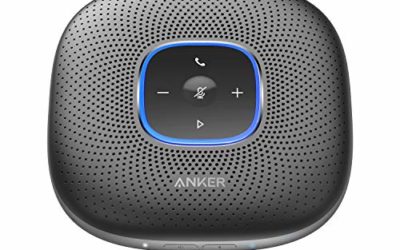 Anker PowerConf Bluetooth Speakerphone with 6 Microphones, Enhanced Voice Pickup, 24H Call Time, Bluetooth 5, USB C, Bluetooth Conference Speaker Compatible with Leading Platforms, For Home Office