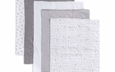 Burt's Bees Baby – Burp Cloths, 5-Pack Extra Absorbent 100% Organic Cotton Burp Cloths, Heather Grey Pattern