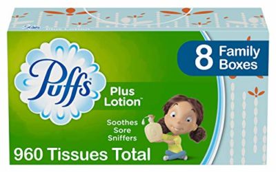 Puffs Plus Lotion Facial Tissues, 8 Family Boxes, 120 Tissues per Box (960 Tissues Total)