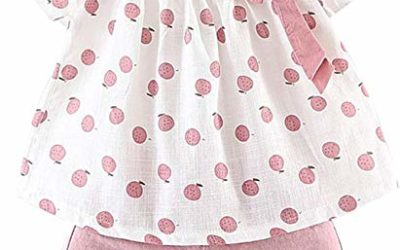 Toddler Baby Girls Clothes Ruffle Cami Polka Dot Tank Tops Blouse Striped Shorts Pants Kids Summer Outfit Set(2-3T) Pink