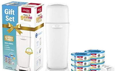 Playtex Diaper Genie Baby Registry Set, Includes 1 Diaper Genie Complete Diaper Pail, 8 Diaper Genie Refills and 8 Diaper Genie Carbon Filters for Odor Control