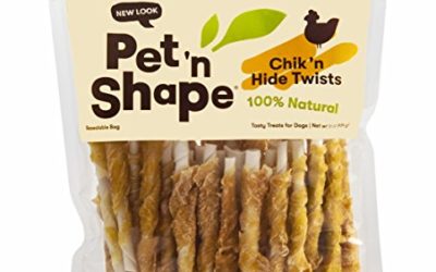 Pet 'n Shape Chicken Hide Twists – All Natural Dog Treats, Chicken, Small, 1 Lb