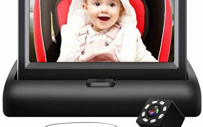 Shynerk Baby Car Mirror, 4.3'' HD Night Vision Function Car Mirror Display, Safety Car Seat Mirror Camera Monitored Mirror with Wide Crystal Clear View, Aimed at Baby, Easily Observe the Baby’s Move