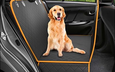 Dog Back Seat Cover Protector Waterproof Scratchproof Nonslip Hammock for Dogs Backseat Protection Against Dirt and Pet Fur Durable Pets Seat Covers for Trucks & SUVs (XL BlackOrange)