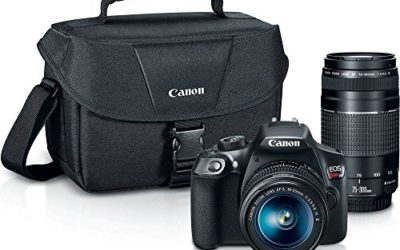 Canon Digital SLR Camera Kit [EOS Rebel T6] with EF-S 18-55mm and EF 75-300mm Zoom Lenses – Black, full-size