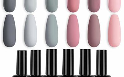 Beetles BRIDESMAID BEAUTY Classic Gel Nail Polish Set – Nude Gray Pink 6 Colors Gel Polish Kit Popular Nail Art Design Soak Off LED Lamp Nail Polish Gel Manicure Kit Holiday Git Set