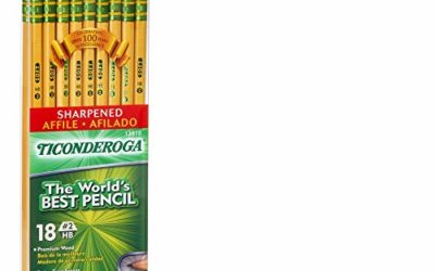 TICONDEROGA Pencils, Wood-Cased, Pre-Sharpened, Graphite #2 HB Soft, Yellow, 18-Pack (13818)
