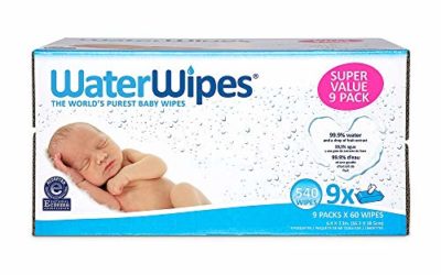 WaterWipes Unscented Baby Wipes, Sensitive and Newborn Skin, 9 Packs (540 Wipes)