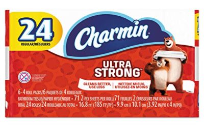 Charmin 99016 Ultra Strong Bathroom Tissue, 2-Ply, 4" x 3.92", 71 Sheets per Roll (Pack of 24)