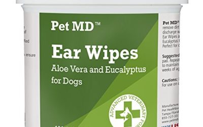 Pet MD – Dog Ear Cleaner Wipes – Otic Cleanser for Dogs to Stop Itching, Yeast and Mites with Aloe and Eucalyptus – 100 Count