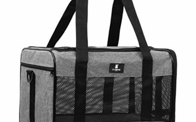 X-ZONE PET Airline Approved Soft-Sided Pet Travel Carrier for Dogs and Cats, Grey