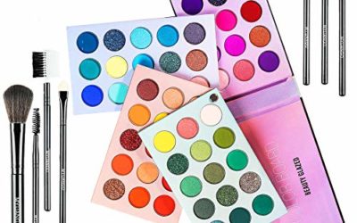 Beauty Glazed Eyeshadow Palette Color Board Eye Makeup Palette With Brushes Set Palettes Mattes and Shimmers Makeup Pallet Long Lasting Easy Blending Eye Shadow Pallet High Pigmented 60 Color