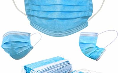 Hannah Linen Face Mask – 50 PCS Disposable Masks – 3 PLY, Breathable & Comfortable – Use Indoor & Outdoor – For Men & Women – Blue Color