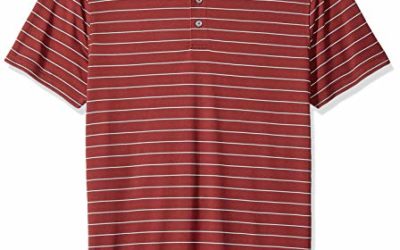 Amazon Essentials Men's Slim-Fit Quick-Dry Golf Polo Shirt, Port Stripe, X-Small