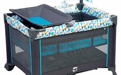 Portable Playard,Sturdy Play Yard with Comfortable Mattress and Changing Station (Blue&Green)