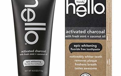 Hello Oral Care Activated Charcoal Teeth Whitening Fluoride Free and SLS Free Toothpaste, 1 Count