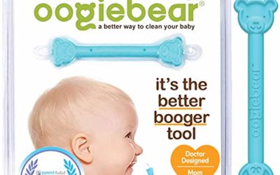 oogiebear – The Safe Baby Nasal Booger and Ear Cleaner – Baby Shower Registry Essential | Easy Baby Nose Cleaner Gadget for Infants and Toddlers | Dual Earwax and Snot Removal (Blue, Single)