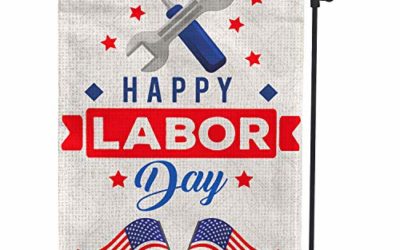 Hollyhorse American Happy Labor Day Garden Flag – 12.5 x18 Inch Double Sided Vertical Outdoor & Yard Flag |Labor Day Decoration