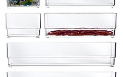 STORi Clear Plastic Vanity and Desk Drawer Organizers | 6 Piece Set