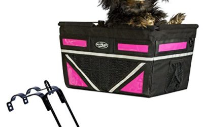 Travelin K9 Pet-Pilot MAX Dog Bicycle Basket Carrier | 8 Color Options for Your Bike (NEON Pink)