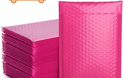 Metronic 25pcs Poly Bubble Mailers 6×10 Inch Padded Envelopes #0 Bubble Lined Poly Mailer Self Seal Pink